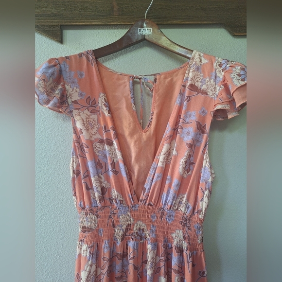 Ale By Alessandra X Revolve Lina Floral Maxi Dress Smocking Vneck Womens XS - Picture 5 of 11